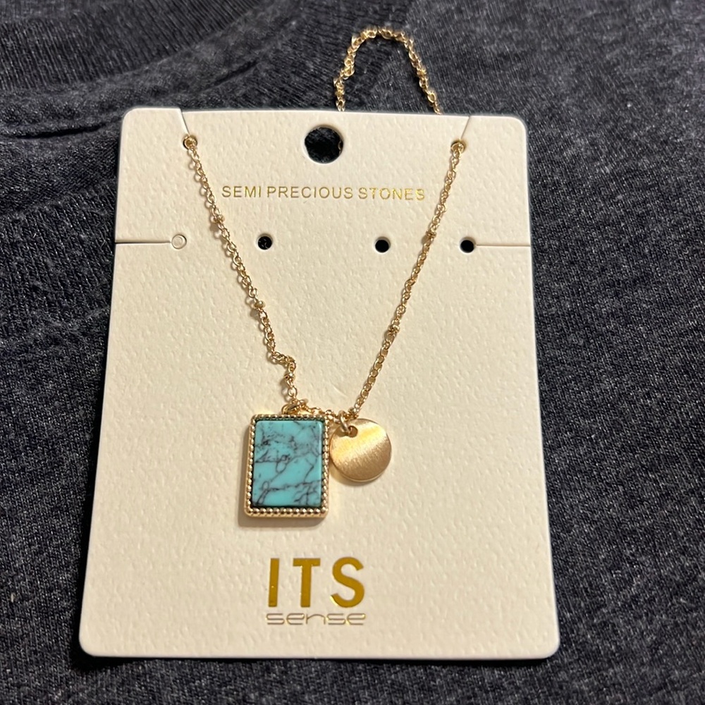Turquoise and gray necklace